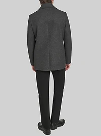 Regular Fit Stretch Wool Peacoat