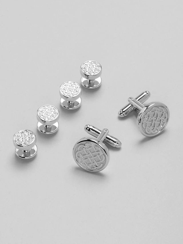 Celtic Knot Cufflink and Stud Set