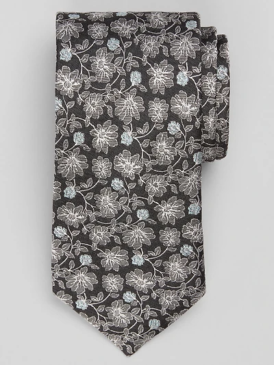 Two-Tone Floral Silk Tie