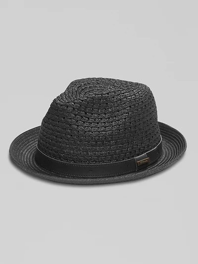 Faux Leather Band Fedora