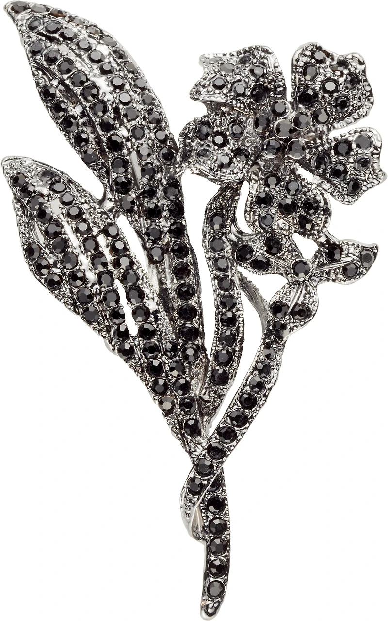 Floral Crystal Lapel Pin