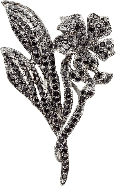 Floral Crystal Lapel Pin