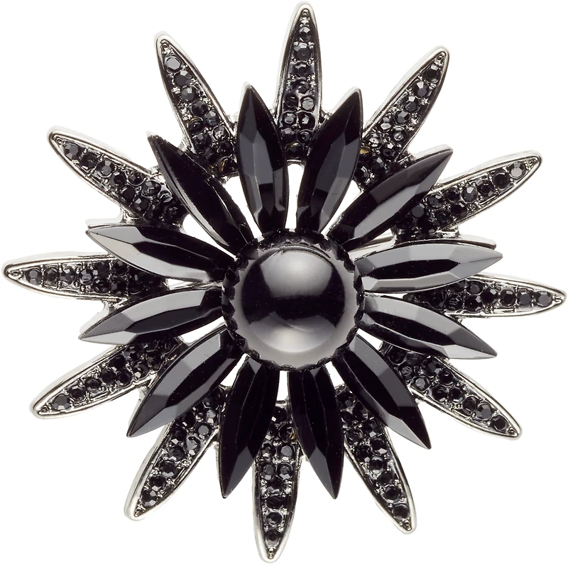 Floral Crystal Bead Lapel Pin