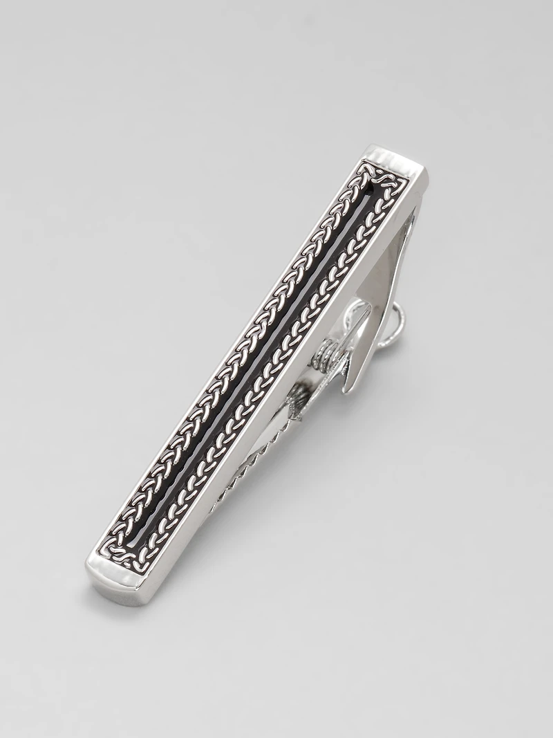 Enamel Chain Border Tie Bar