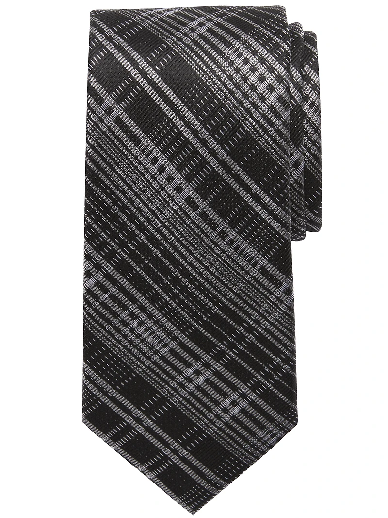 Narrow Stitch Plaid Tie