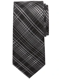 Narrow Stitch Plaid Tie