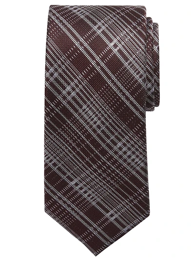 Narrow Stitch Plaid Tie