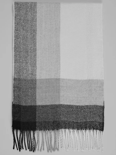 Asymmetrical Plaid Scarf