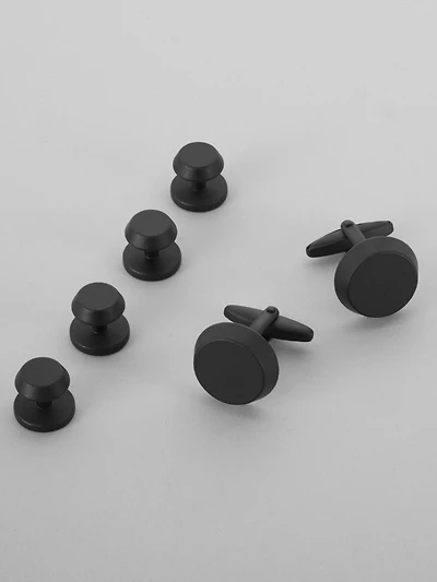 Round Cufflink and Stud Set
