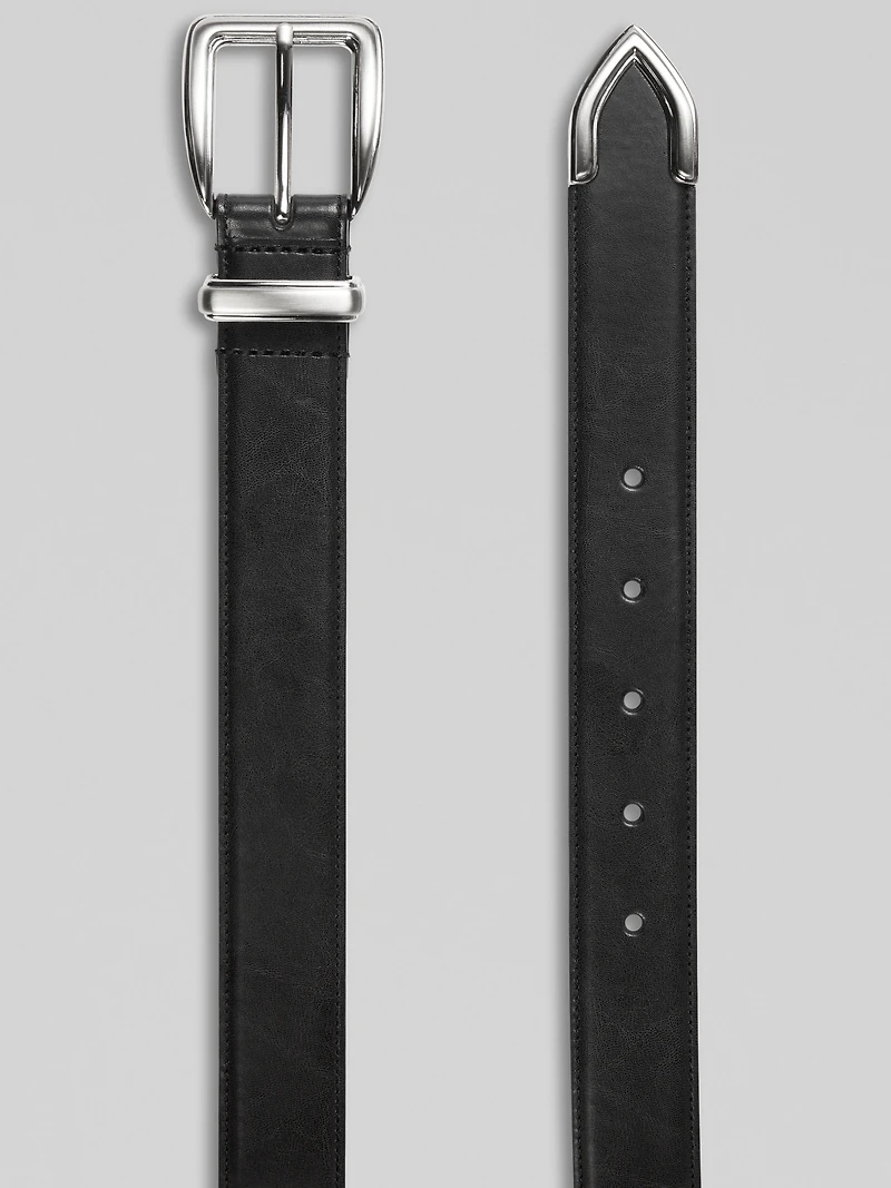 Silver Tip Faux Leather Belt