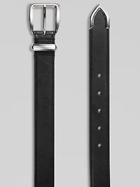 Silver Tip Faux Leather Belt