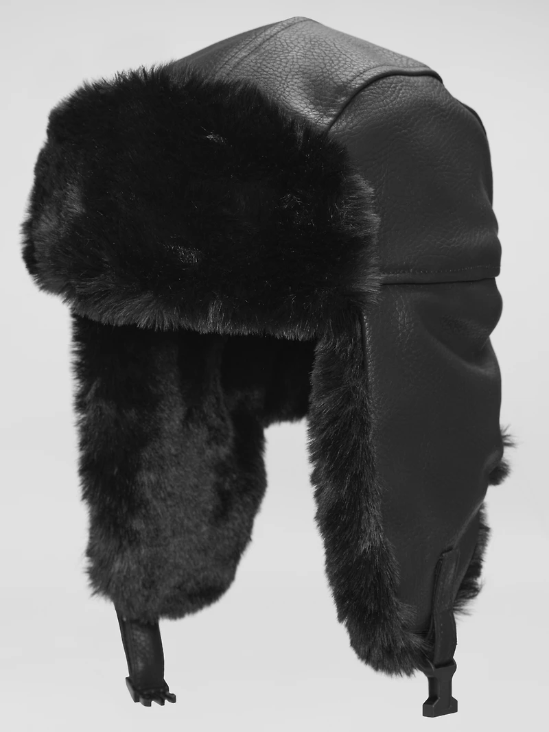 Faux Leather Trapper