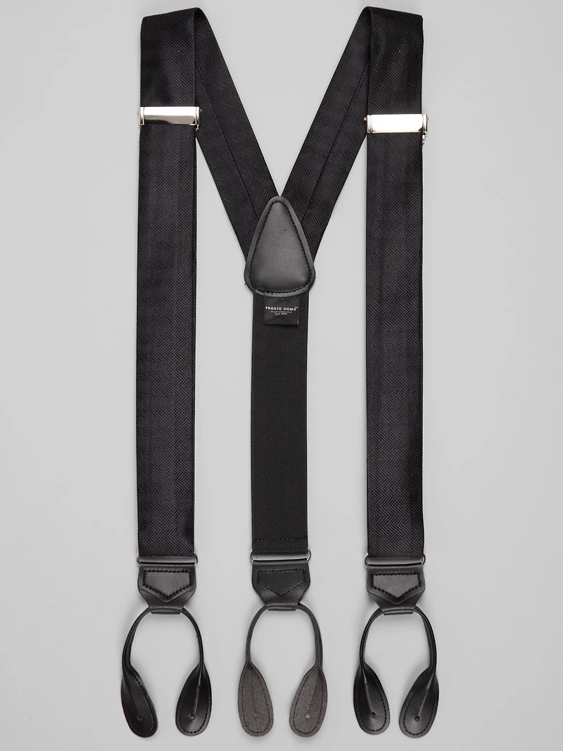 Chevron Stripe Silk Suspenders