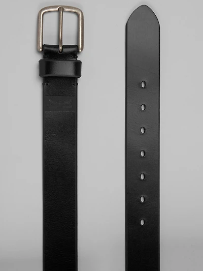 Sanded Logo Leather Belt