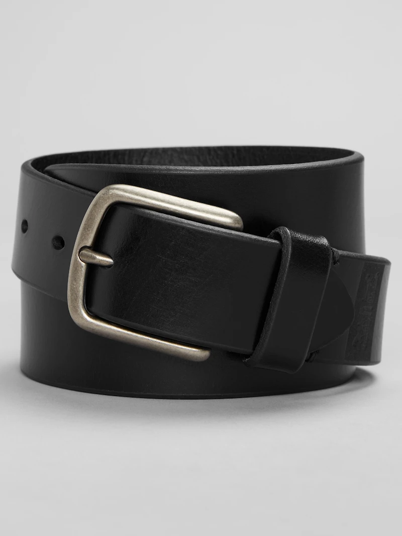 Sanded Logo Leather Belt