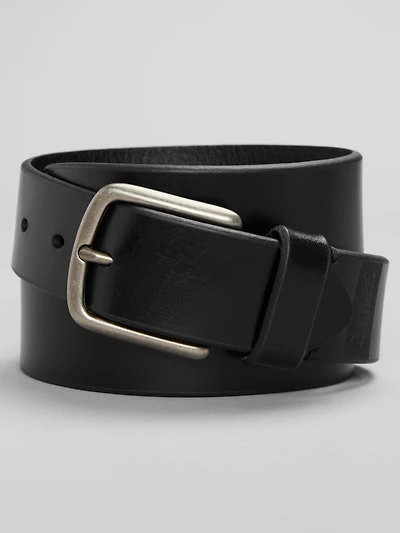 Sanded Logo Leather Belt