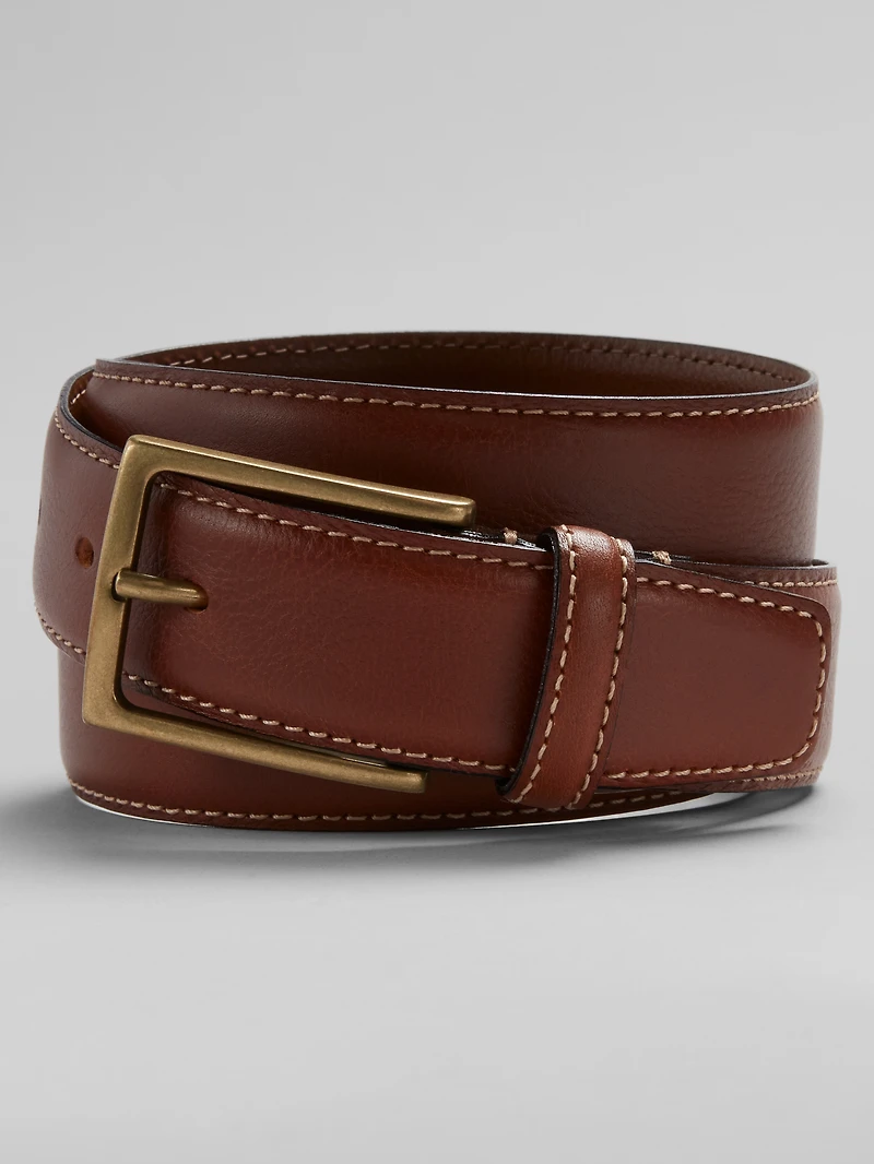 Feather Edge Antique Brass Buckle Belt