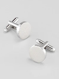 Quarter Lines Round Cufflink and Stud Set