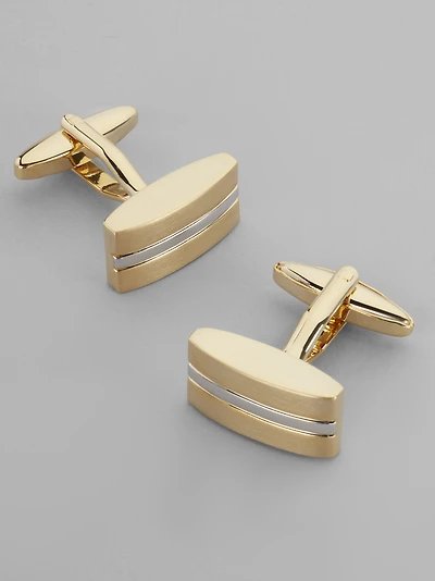 Rectangular Stripe Cufflinks