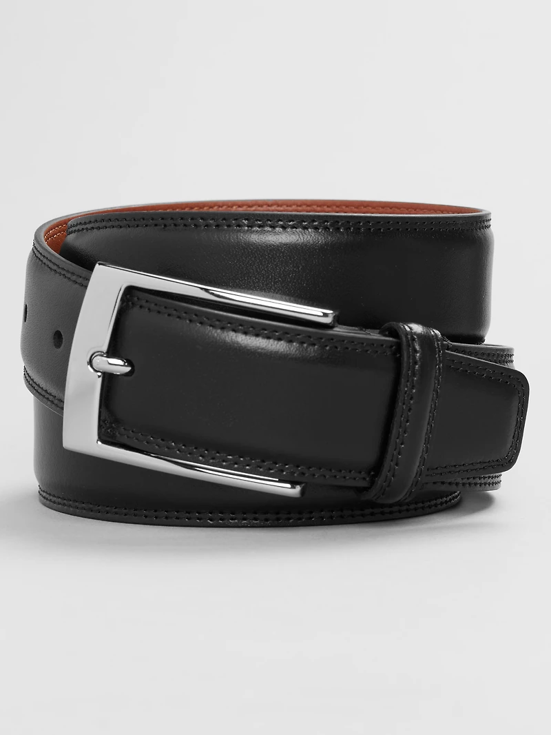 Double Stitched Hair Cell Grain Leather Belt