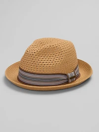 Vented Crown Striped Band Fedora