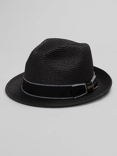 Ticking Band Fedora Hat