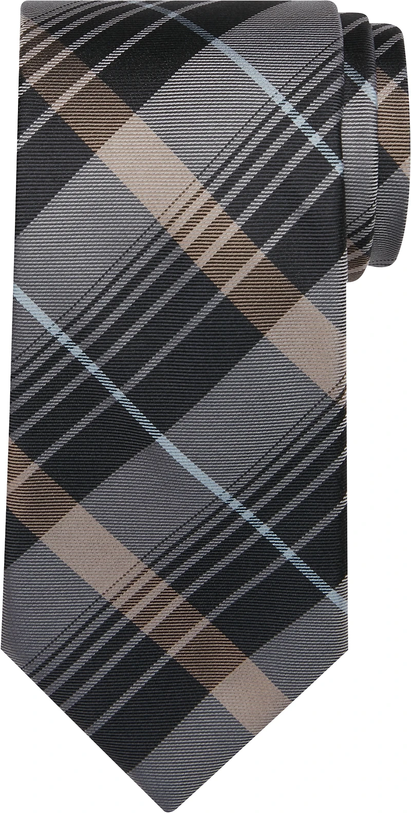 Narrow Plaid Silk Tie