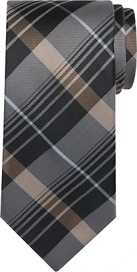 Narrow Plaid Silk Tie