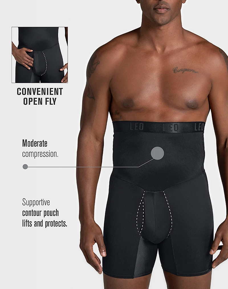 High Waist Stomach Shaper Boxer Brief, Single-Pack