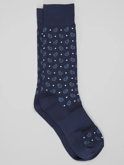 Performance Paisley and Dot Dress Socks, 1-Pair