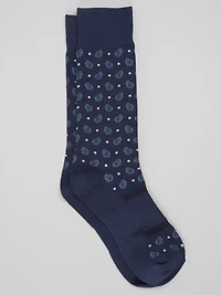 Performance Paisley and Dot Dress Socks, 1-Pair