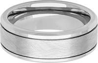 8mm Hammered Center Tungsten Carbide Band