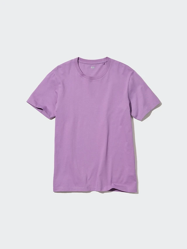 Uniqlo Men Tee Crew Purple MEN'S DRY-EX CREW NECK SHORT SLEEVE T