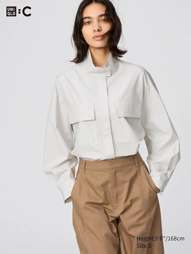 UNIQLO Cotton Stand Collar Shirt Jacket | Arden Fair UNIQLO Cotton Stand Collar Shirt Jacket | Arden Fair