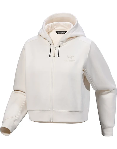 Emblem Fleece Full Zip Crop Hoody Women's
