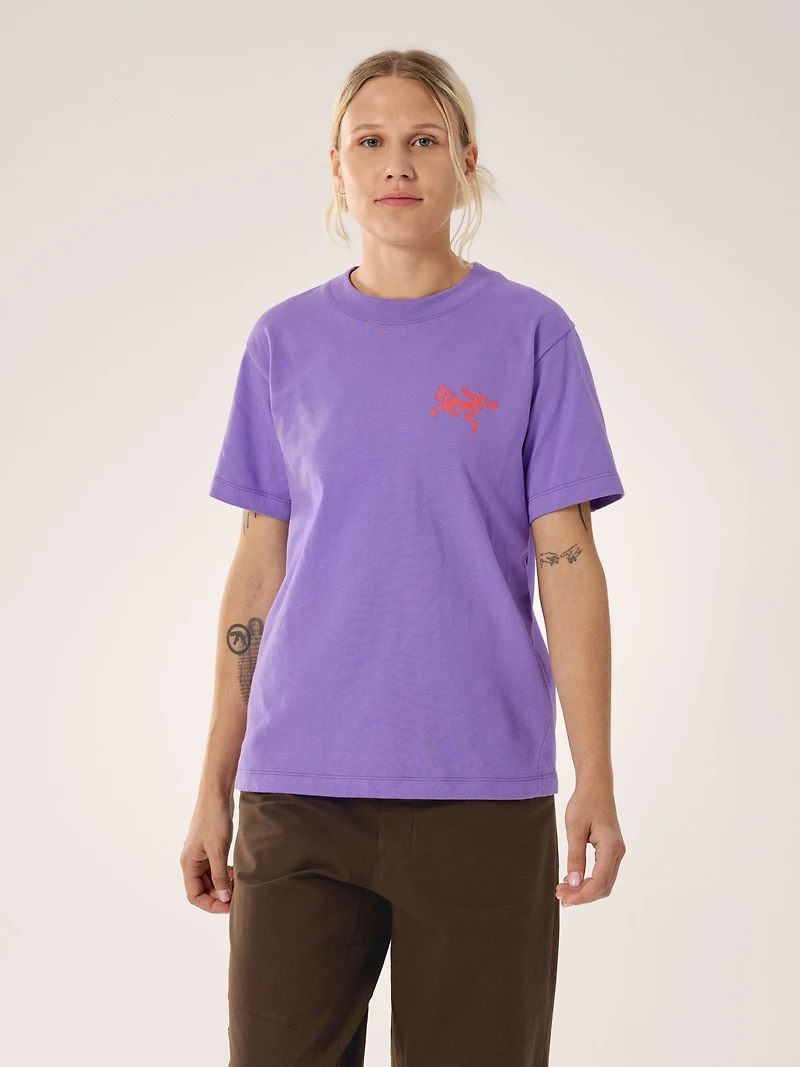 Kragg Cotton Bird Tile Crew Shirt SS Women's