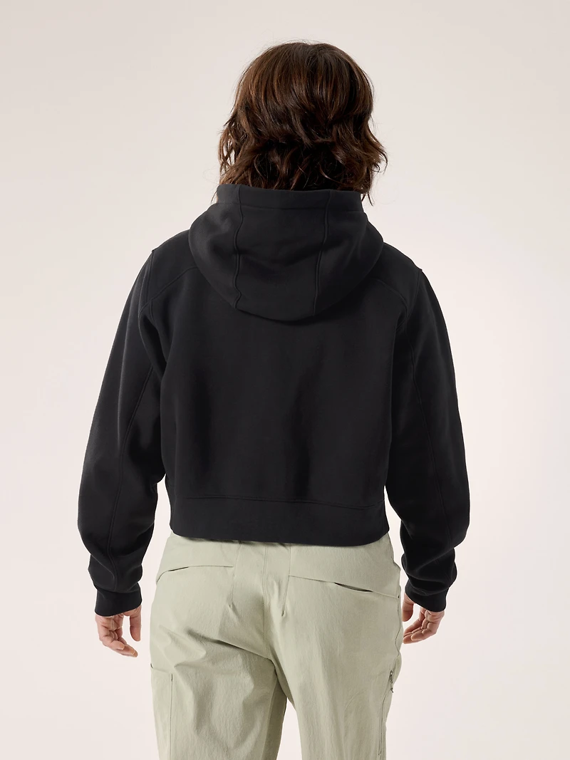 Emblem Fleece Full Zip Crop Hoody