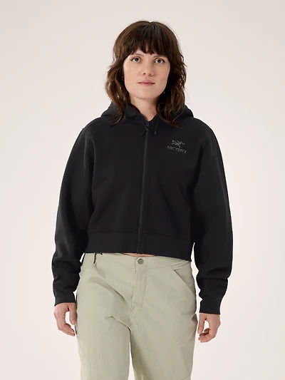 Emblem Fleece Full Zip Crop Hoody