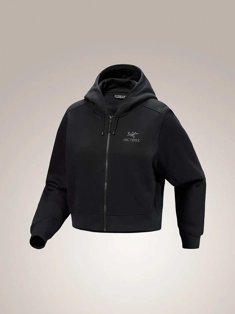 Emblem Fleece Full Zip Crop Hoody