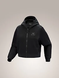 Emblem Fleece Full Zip Crop Hoody