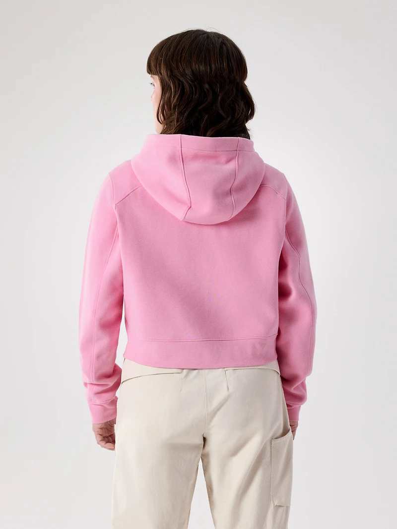 Emblem Fleece Full Zip Crop Hoody