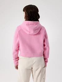 Emblem Fleece Full Zip Crop Hoody