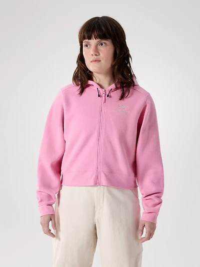 Emblem Fleece Full Zip Crop Hoody