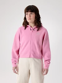 Emblem Fleece Full Zip Crop Hoody