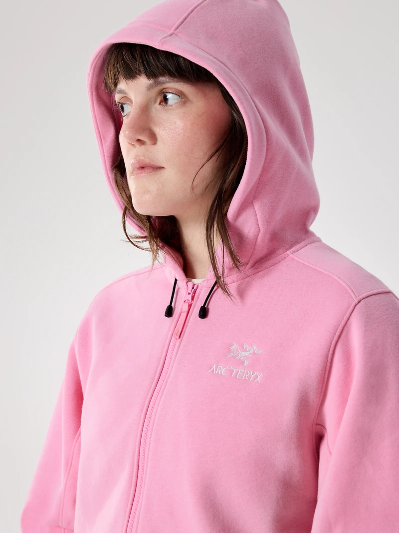 Emblem Fleece Full Zip Crop Hoody