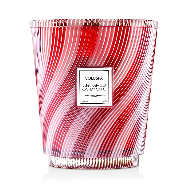 Voluspa Crushed Candy Cane 5 Wick Hearth Candle with Lid