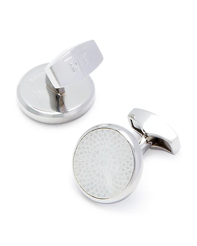 Tateossian Guilloche Mother-of-Pearl Cufflinks