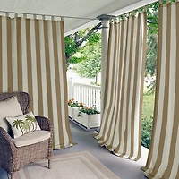Elrene Home Fashions Highland Stripe Indoor/Outdoor Curtain Panel, 50 x 84
