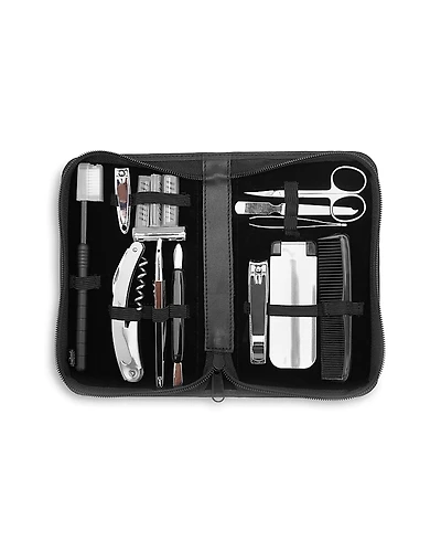 Royce New York Leather Travel & Grooming Toiletry Kit