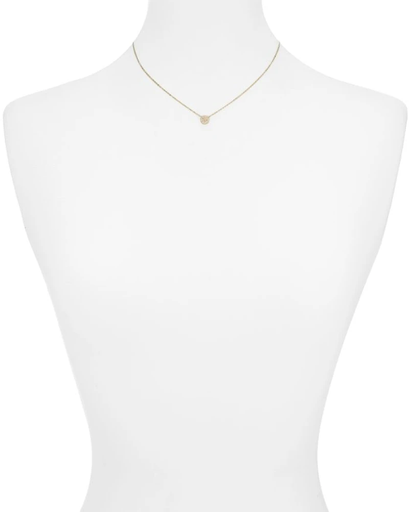 Small Circle Pendant Necklace, 14"